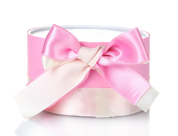 Beautirul pink gift isolated on white — Stock Photo, Image