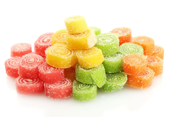 Dulces caramelos de gelatina aislados en blanco —  Fotos de Stock