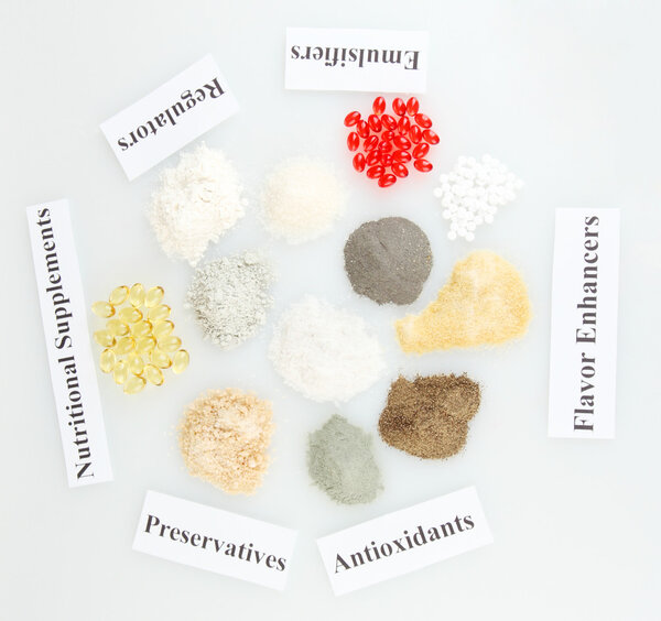 Nutritional supplements close-up