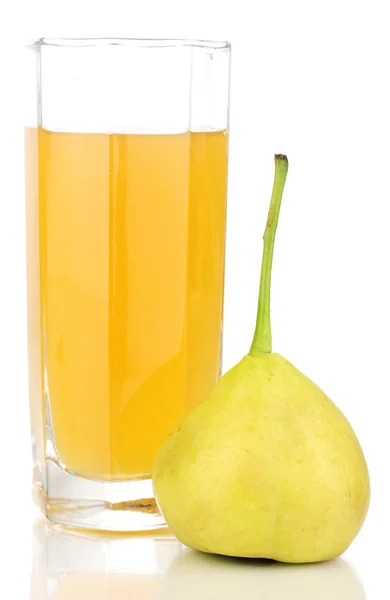 Päron juice med päron isolerad på vit — Stockfoto