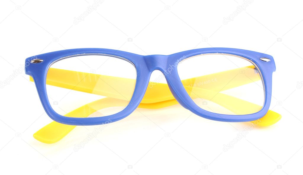 Beautiful color glasses isolated on white — Stock Photo © belchonock ...