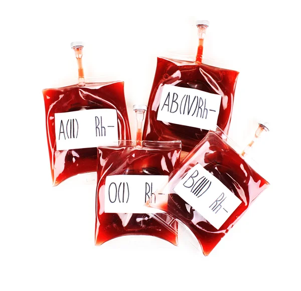 Bolsas de sangre aisladas en blanco —  Fotos de Stock