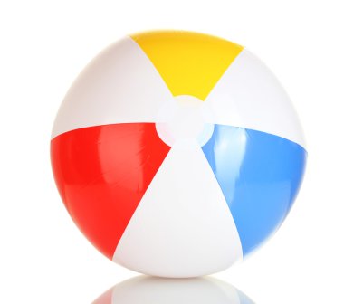 Bright inflatable ball isolated on white clipart