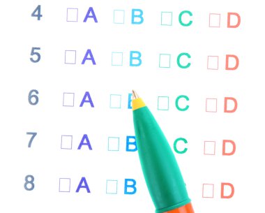 a, b, c, d test yakın çekim