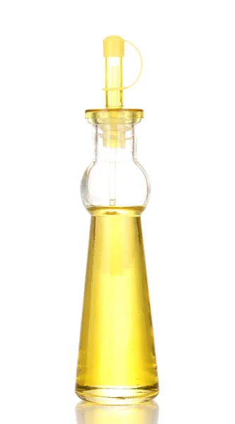 Botella de aceite aislado sobre blanco —  Fotos de Stock