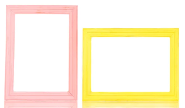 Houten frames geïsoleerd op wit — Stockfoto