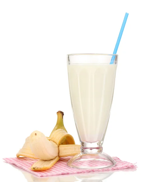 Banana milk shake isolated on white — Stock Photo, Image