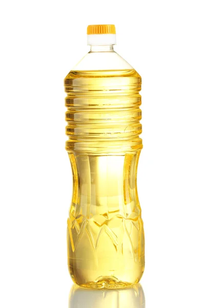 Flesje olie, geïsoleerd op wit — Stockfoto