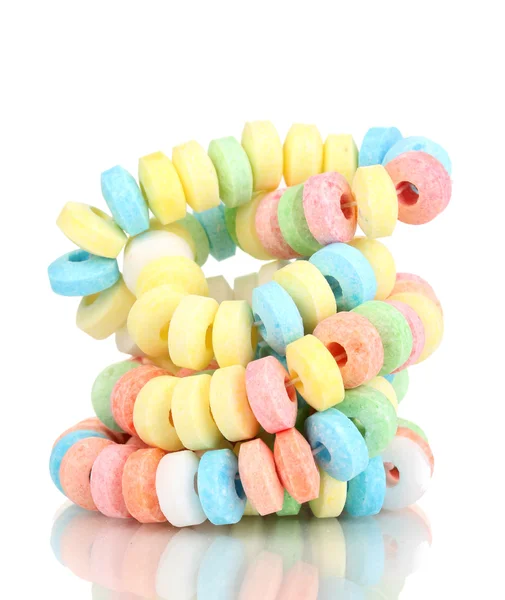 ロープを白で隔離される色のキャンディー — ストック写真