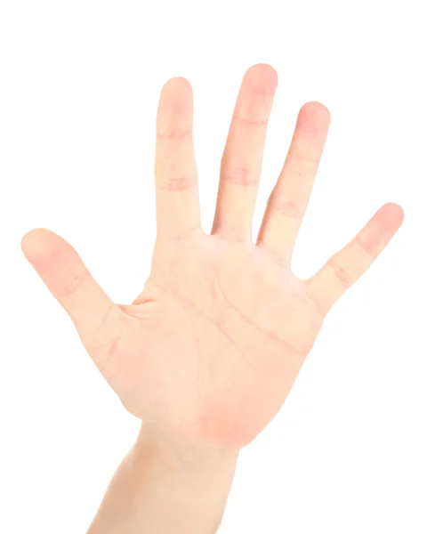 Hand making sign isolated on white — Stock Photo, Image