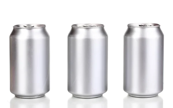 Aluminum cans isolated on white — Stock Photo, Image