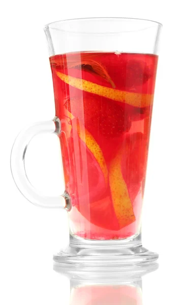 Sangria sklenice, izolované na bílém — Stock fotografie
