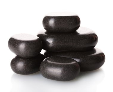 Beyaz üzerine izole spa taşları