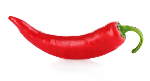 Czerwony ostry pieprz chili izolowany na białym — Zdjęcie stockowe