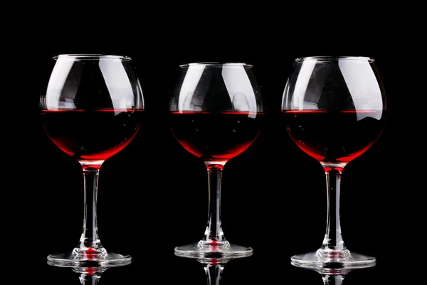 stock image Wineglasses isolated on black