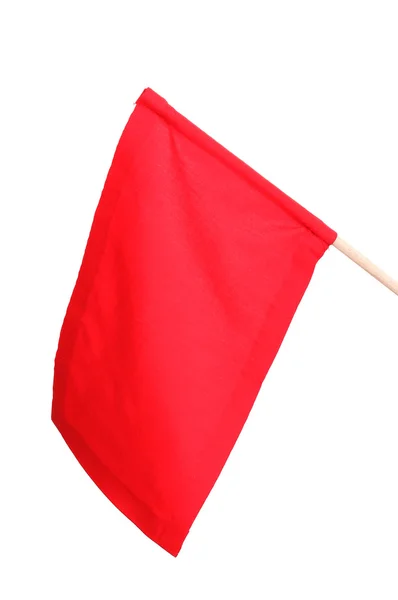 Red signal flag isolated on white — Stock Photo, Image