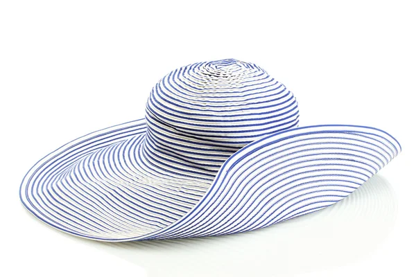 아름 다운 여름 여자 모자 흰색 배경에 고립 — 스톡 사진