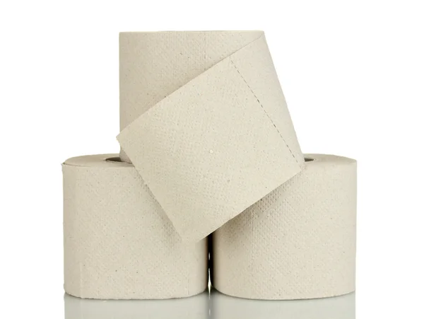 Fehér alapon izolált WC-papír tekercsek — Stock Fotó
