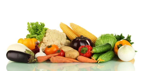 Many fresh vegetables isolated on white — Stock Photo, Image