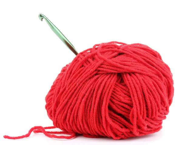 赤白で隔離される毛糸 — ストック写真