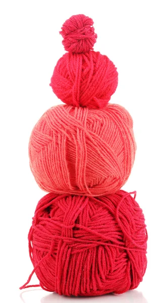 Κόκκινο knittings νήματα απομονωθεί σε λευκό — Φωτογραφία Αρχείου