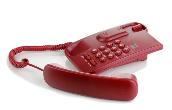 Telefone vermelho isolado no branco — Fotografia de Stock