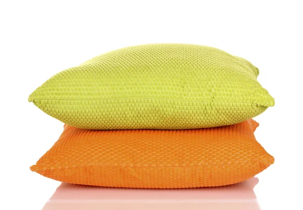 Travesseiros de cor brilhante isolados em branco — Fotografia de Stock