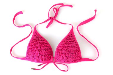 Women's bra swimsuit isolated on white close-up clipart