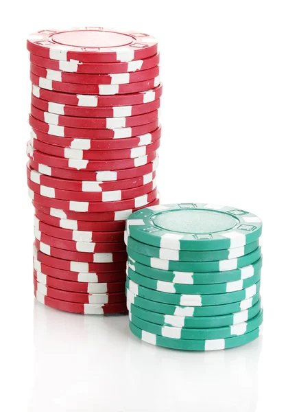 Casino fişi üzerinde beyaz izole — Stok fotoğraf