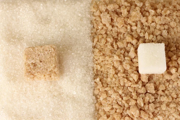 Pattern of white sugar and brown sugar close-up — Stock Photo, Image