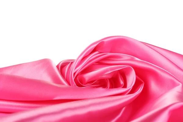 Drappeggio di seta rosa isolato su bianco — Foto Stock