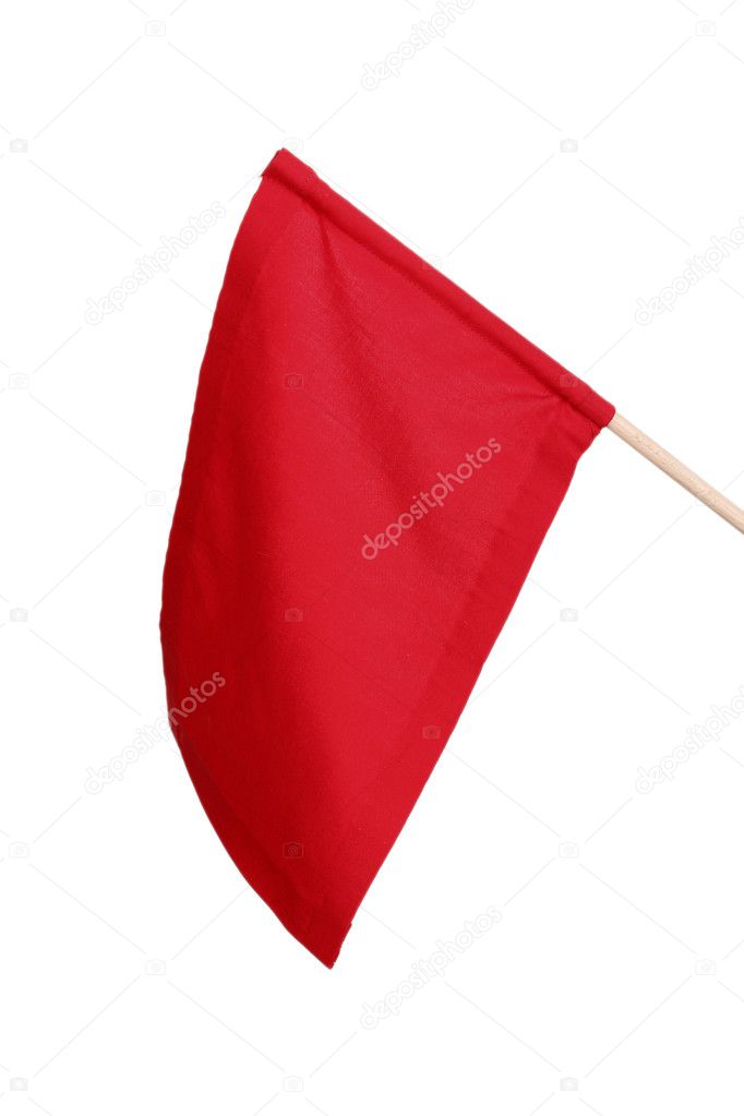 Red signal flag isolated on white
