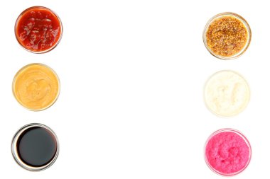 Various sauces isolated on white clipart