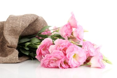 beyaz izole eustoma çiçek, buket