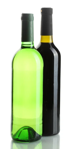 Flessen wijn geïsoleerd op wit — Stockfoto
