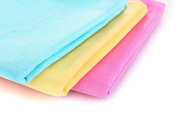 Tecido colorido isolado em branco — Fotografia de Stock