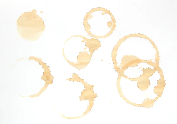 Coffee stains isolated on white — Stock Photo, Image