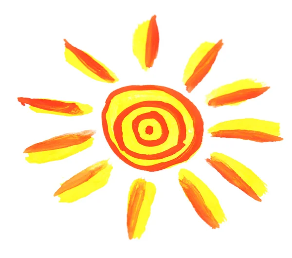 Pintura solar sobre fondo blanco — Foto de Stock