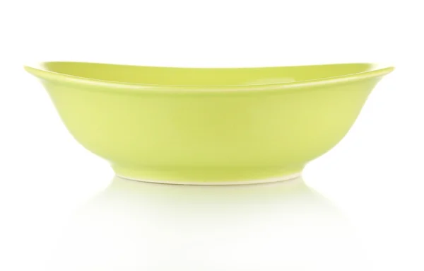 Zielony pusta miska na białym tle — Zdjęcie stockowe