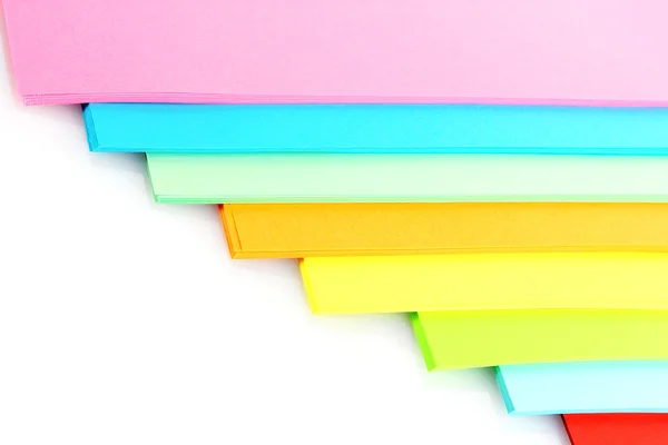 Papel colorido brilhante isolado no branco — Fotografia de Stock