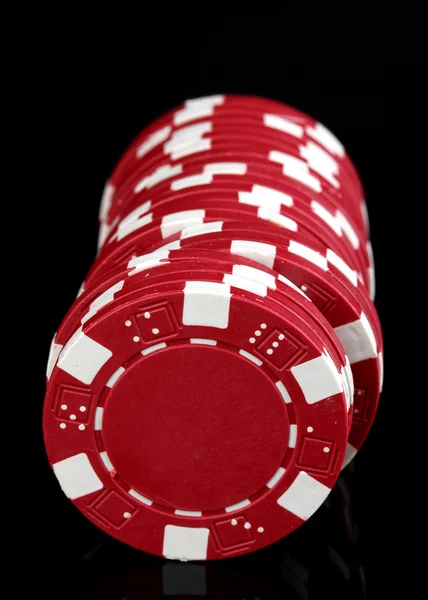 stock image Casino chips isolated on black