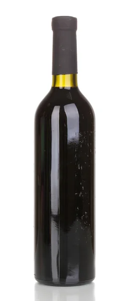 Láhev značkového vína izolovaných na bílém — Stock fotografie