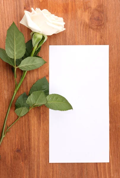 Wunderschöne Rose auf Holzhintergrund — Stockfoto