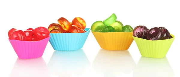 stock image Tasty colorful candies isolated on white background