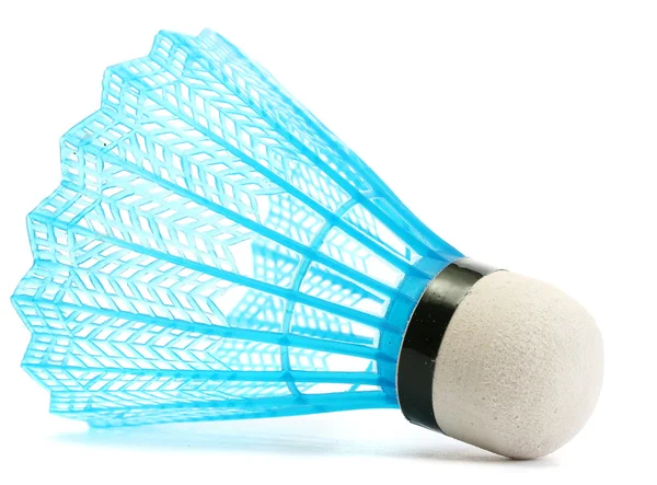 青いプラスチックの羽根の分離白 — ストック写真