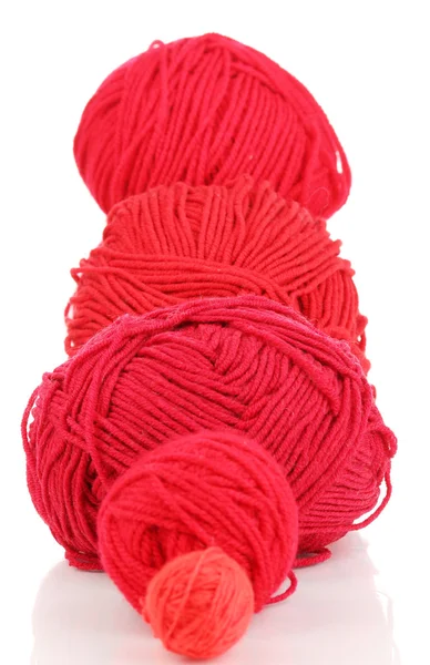 红色编织厂纱线上孤立的白 — 图库照片
