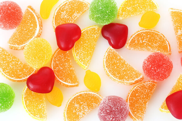 Colorful jelly candies background