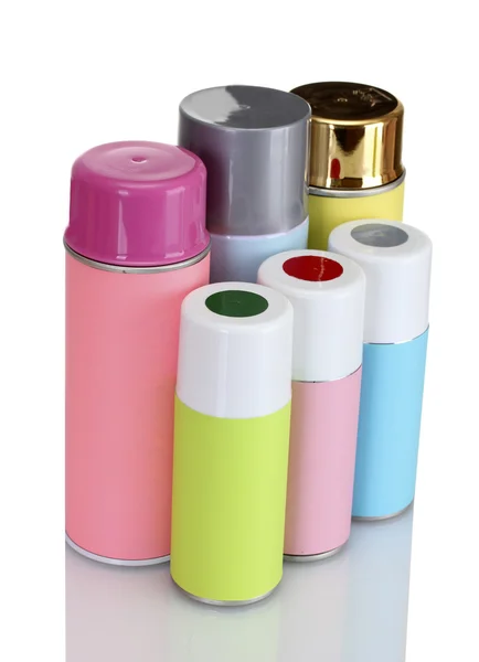 Aerosol cans isolated on white — Stock Photo, Image