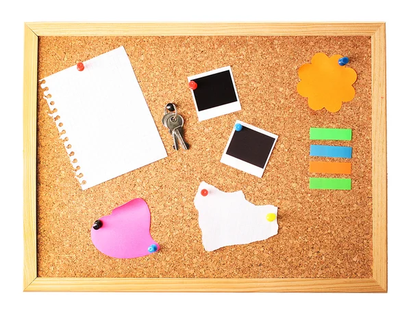 Cork board with notes — Stock Photo, Image