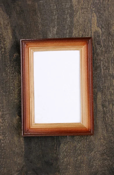 Dřevěný rám na dřevěné pozadí — Stock fotografie